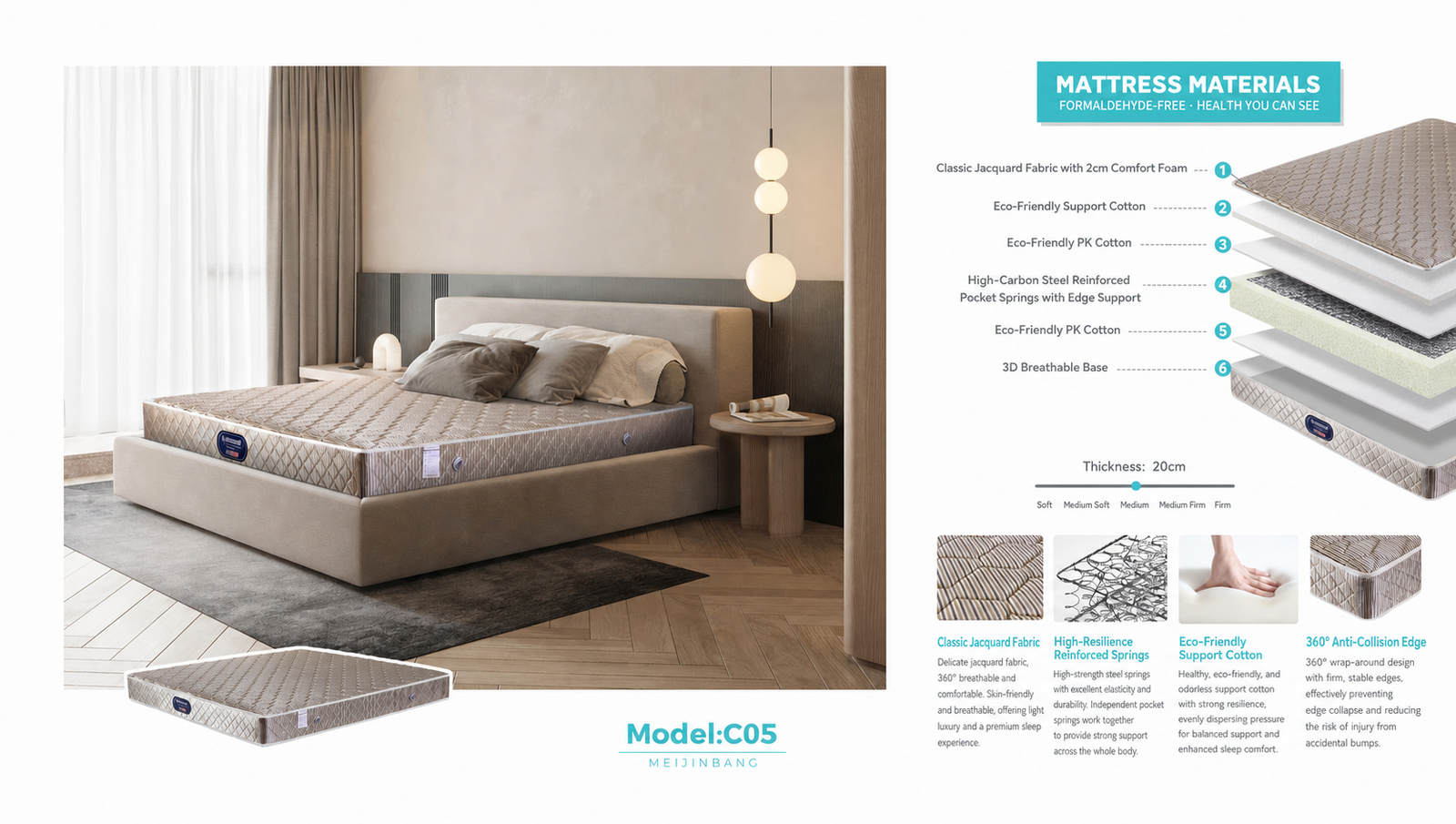 Model C05 mattress construction details